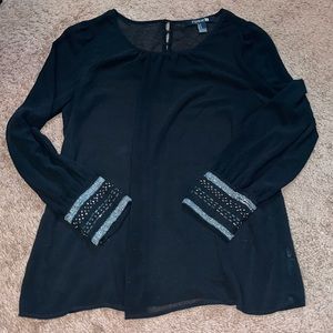 Forever 21 sheer long sleeve blouse